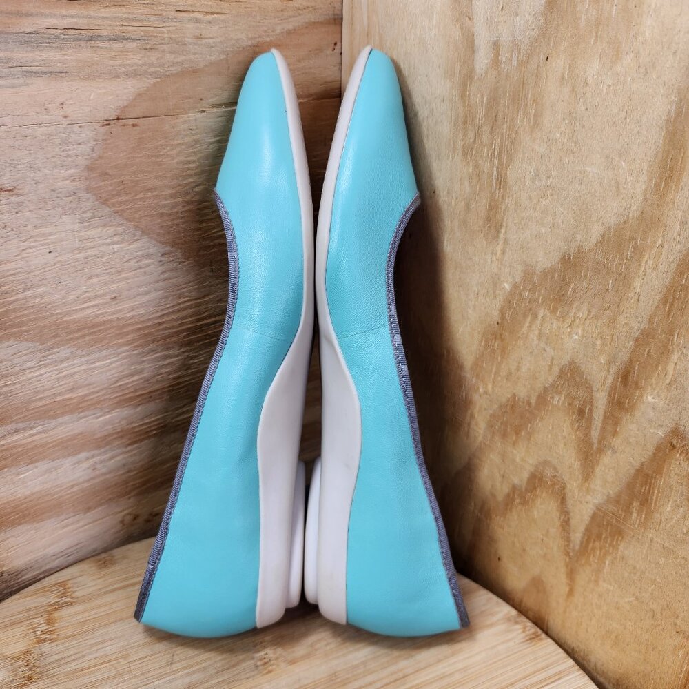 Lori Goldstein LOGO Audrey Womens Blue Pointed Toe Leather Flat Shoes Size 9.5 - Picture 7 of 9